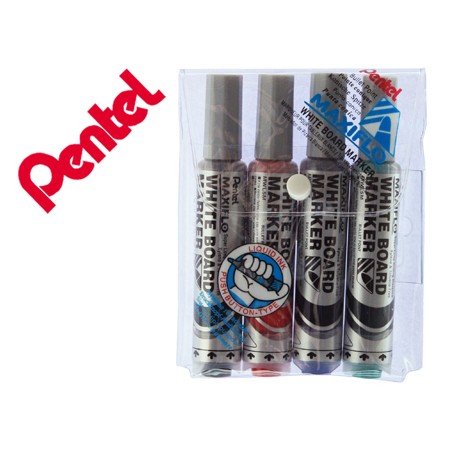 Bolsa com 4 Marcadores Pentel Mwl5M Quadri Br Maxiflo