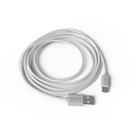 Cabo Groovy Usb-A A Tipo C Comprimento 2 Mt Cor Branco