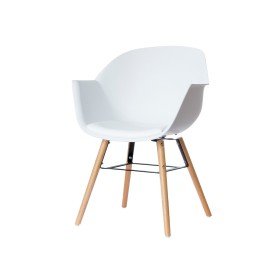 Cadeira Fast-Paperflow Wiseman Pe Faia Assento Branco Lote de 2 Unidades