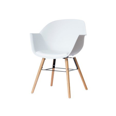 Cadeira Fast-Paperflow Wiseman Pe Faia Assento Branco Lote de 2 Unidades