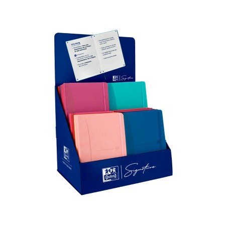 Caderno Oxford Cozido Capa Extradura Din A5 80 Folhas Expositor de 20 Unidades Cores Sortidas