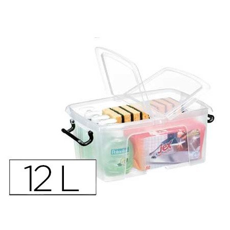 Caixa de Armazenagem Cep 12 Litros Transparente com Tampa 405X295X183 Mm
