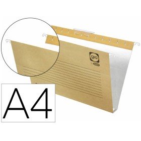 Capas de Suspensao Gio Din A4 Visor Superior Corto Cristal Kraft Bicolor Eco Lombada 30 Mm