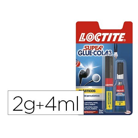 Cola Loctite Super Cola 3 Super Plastico