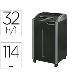 Destruidora de Documentos Fellowes 425Ci Capacidade de Corte 32 Folhas Seguranca P4 Cesto 114 L Destroi Agrafes Clips E