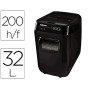 Destruidora de Documentos Fellowes Automax 200M Capacidade de Corte 200 Folhas Particulas Destroi Agrafes Clips Cartoes