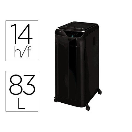 Destruidora de Documentos Fellowes Automax 600M Capacidade de Corte 600 Folhas Seguranca P5 Destroi Agrafes Clips E Cart