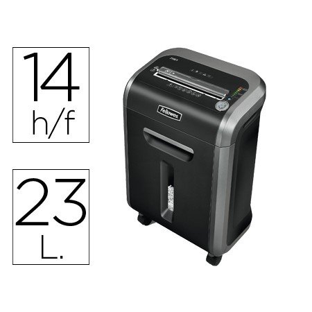 Destruidora de Documentos Fellowes Ps-79Ci Capacidade de Corte 16 Folhas Destroi Agrafes Clips Cd E Cartoes