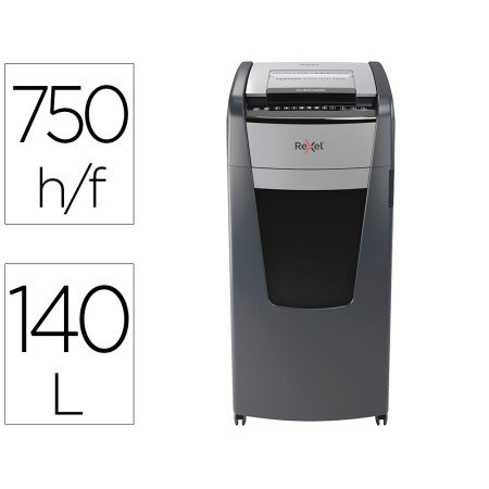 Destruidora de Documentos Rexel Optimum Auto+ 750X Eu Capacidade 750 Folhas Particulas Destroi Agrafes Clips E Cartoes
