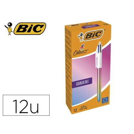 Esferografica Bic Quatro Cores Gradiente Caixa de 12 Unidades Cores Sortidas