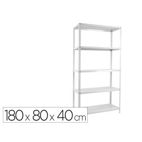 Estante Metalica Simonrack Advantage Mini 5/400 Cor Branco 5 Prateleiras 75 Kg Por Prateleiras 180X80X40 Cm