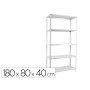 Estante Metalica Simonrack Advantage Mini 5/400 Cor Branco 5 Prateleiras 75 Kg Por Prateleiras 180X80X40 Cm