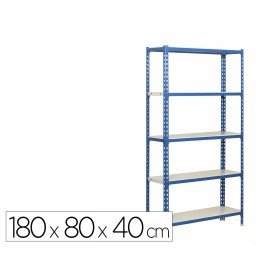 Estante Metalica Simonrack Simon Click Mini 5/400 Cor Azul/Branco 5 Prateleiras 180 Kg Por Prateleiras 180X80X40 Cm