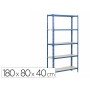 Estante Metalica Simonrack Simon Click Mini 5/400 Cor Azul/Branco 5 Prateleiras 180 Kg Por Prateleiras 180X80X40 Cm