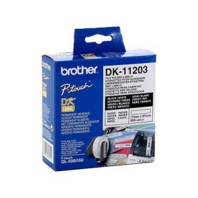 Etiquetas Precortadas Brother Dk11203 Branca 17 Mm x 87 Mm Papel Termico Para Pastas 300 Etiquetas