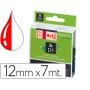 Fita Dymo D1 Vermelho-Branco 12 Mm x 7 Mt
