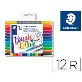 Marcador Staedtler 3004 Dupla Ponta Para Hand Lettering Estojo de 12 Unidades Cores Sortidas