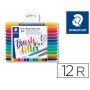 Marcador Staedtler 3004 Dupla Ponta Para Hand Lettering Estojo de 12 Unidades Cores Sortidas
