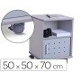 Mesa Auxiliar Rocada Rd-4030 Para Fotocopiadoras/Fax Melamina com Rodas E Porta Metalica Cor Cinza 50X50X70 Cm