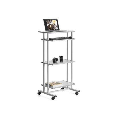 Mesa Computador Rocada Rd-5220 Estrutura Metalica Bandejas Regulaveis em Altura com Teclado Removivel 680X490X1260 Mm