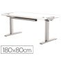 Mesa de Escritorio Fellowes Levado Base Metal Aco Pintado Sistema Eletrico Regulavel Altura Tabuleiro Branco 180 x 80 Cm