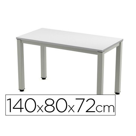 Mesa de Escritorio Rocada Executive 2001Ad02 Aluminio /Cinza 140X80 Cm