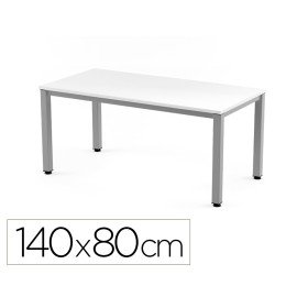 Mesa de Escritorio Rocada Executive 2001Ad04 Aluminio/Branco 140X80 Cm