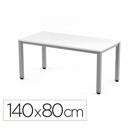 Mesa de Escritorio Rocada Executive 2001Ad04 Aluminio/Branco 140X80 Cm