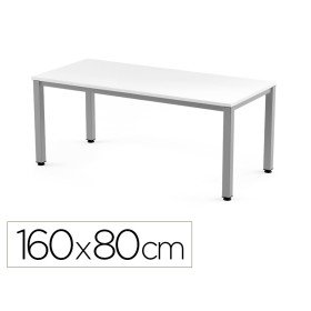 Mesa de Escritorio Rocada Executive 2002Ad04 Aluminio/Branco 160X80 Cm