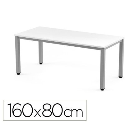 Mesa de Escritorio Rocada Executive 2002Ad04 Aluminio/Branco 160X80 Cm