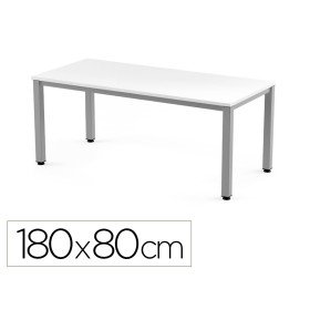 Mesa de Escritorio Rocada Executive 2003Ad04 Aluminio/Branco 180X80 Cm