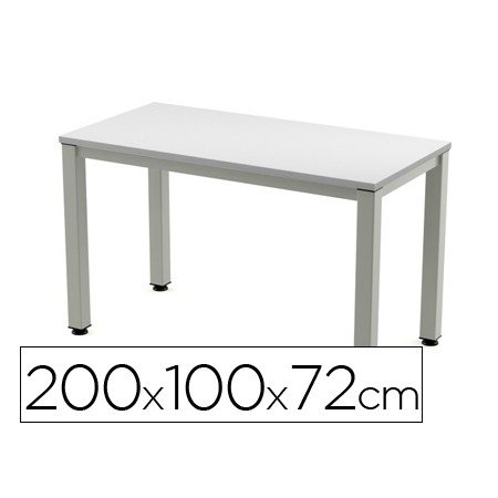 Mesa de Escritorio Rocada Executive 2005Ad02 Aluminio /Cinza 200X100 Cm