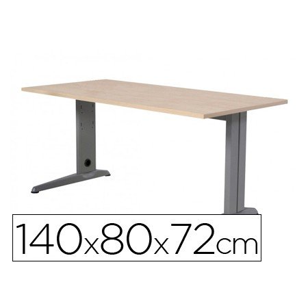 Mesa de Escritorio Rocada Metal 2001Ac01 Aluminio /Faia 140X80 Cm