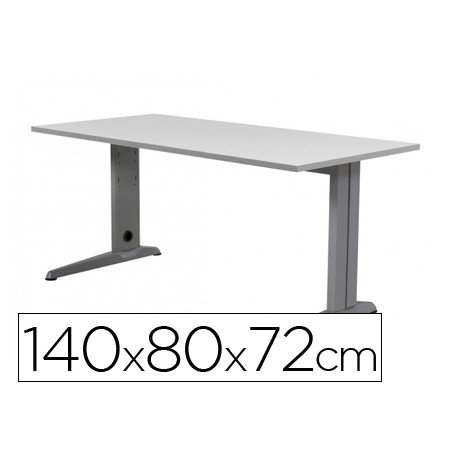 Mesa de Escritorio Rocada Metal 2001Ac02 Aluminio /Cinza 140X80 Cm