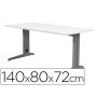 Mesa de Escritorio Rocada Metal 2001Ac04 Aluminio /Branca 140X80 Cm