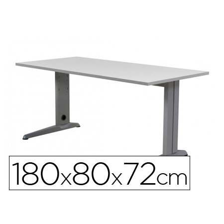 Mesa de Escritorio Rocada Metal 2003Ac02 Aluminio /Cinza 180X80 Cm