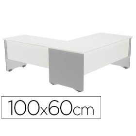 Mesa de Escritorio Rocada Serie Work 100X60 Cm Acabamento Ab04 Aluminio/Branco