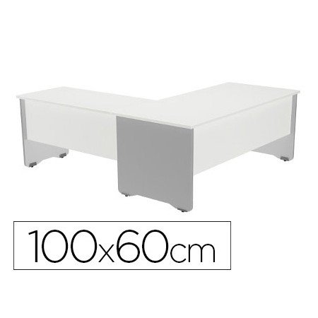 Mesa de Escritorio Rocada Serie Work 100X60 Cm Acabamento Ab04 Aluminio/Branco