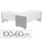 Mesa de Escritorio Rocada Serie Work 100X60 Cm Acabamento Ab04 Aluminio/Branco