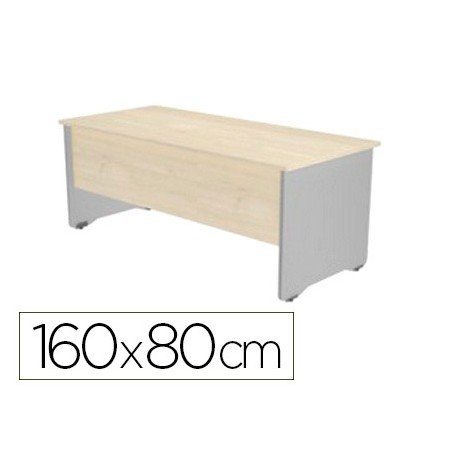 Mesa de Escritorio Rocada Serie Work 160X80 Cm Acabamento Ab04 Aluminio/Branco