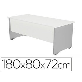 Mesa de Escritorio Rocada Serie Work 180X80 Cm Acabamento Ab04 Aluminio/Branco