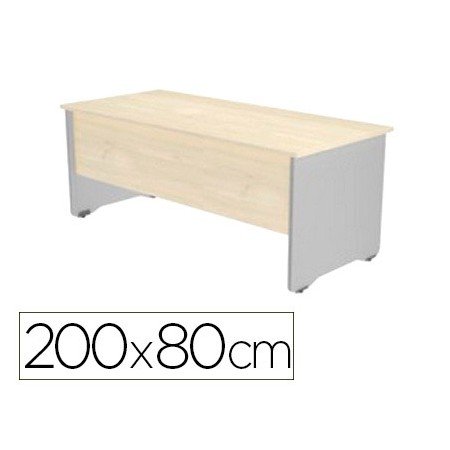 Mesa de Escritorio Rocada Serie Work 200X80 Cm Acabamento Ab04 Aluminio/Branco