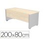 Mesa de Escritorio Rocada Serie Work 200X80 Cm Acabamento Ab04 Aluminio/Branco