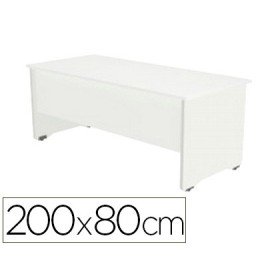 Mesa de Escritorio Rocada Serie Work 200X80 Cm Acabamento Aw04 Branco/Branco