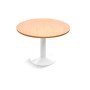 Mesa de Reuniao Rocada Meeting 3006Atw01 Estrutura Coluna Aco Branco Tabuleiro em Madeira Faia 120 Cm Diametro
