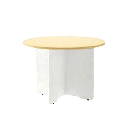 Mesa de Reuniao Rocada Meeting 3006Aw04 Estrutura em Madeira Branco Tabuleiro em Madeira Faia 120 Cm Diametro