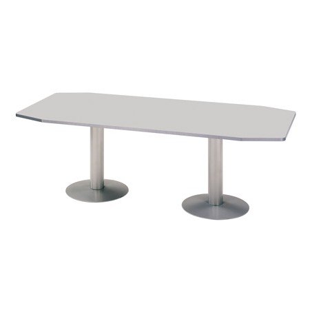 Mesa de Reuniao Rocada Modelar Meeting 220 x 100 Cm Acabamento Aluminio/Faia