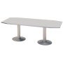 Mesa de Reuniao Rocada Modelar Meeting 220 x 100 Cm Acabamento Aluminio/Faia