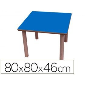 Mesa Madeira Mobetuc T1 Quadrada com Tampa Laminada Faia80X80 Cm