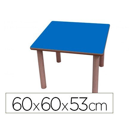 Mesa Madeira Mobetuc T2 Quadrada com Tampa Laminada Faia60X60 Cm